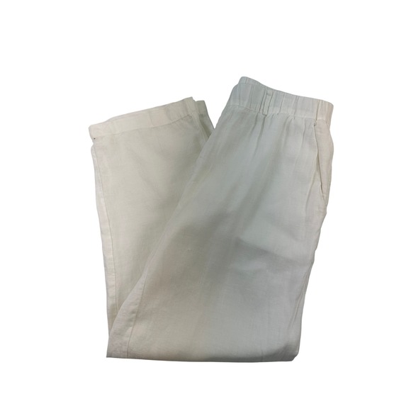 Quince Pants - Quince White European Flax Linen Pant Pull On Relaxed Comfort Pockets Small